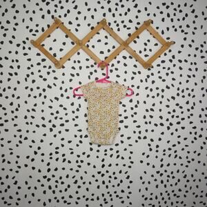 Carter’s Child of Mine Yellow Floral Print Baby Short Sleeve Onesie